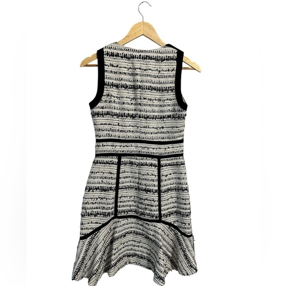 Rebecca Taylor Raffia Tweed Dress Size 8 Full Front Zip Fit n' Flare Drop Hem - Picture 5 of 11